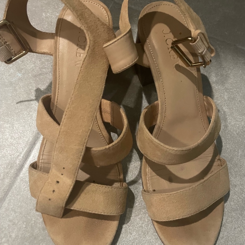 Jcrew Cream Heel Sandal